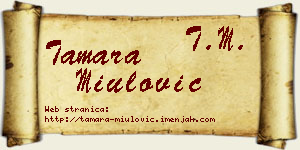 Tamara Miulović vizit kartica